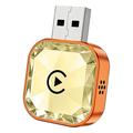 Q1AS Diamond Cut 4-i-1 trådløs Android Auto- og CarPlay-adapter - Guld / orange