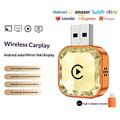 Q1AS Diamond Cut 4-i-1 trådløs Android Auto- og CarPlay-adapter - Guld / orange