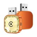 Q1AS Diamond Cut 4-i-1 trådløs Android Auto- og CarPlay-adapter - Guld / orange