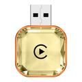 Q1AS Diamond Cut 4-i-1 trådløs Android Auto- og CarPlay-adapter - Guld / orange