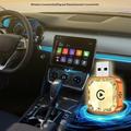 Q1AS Diamond Cut 4-i-1 trådløs Android Auto- og CarPlay-adapter - sølv / orange