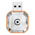 Q1AS Diamond Cut 4-i-1 trådløs Android Auto- og CarPlay-adapter - sølv / orange