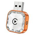 Q1AS Diamond Cut 4-i-1 trådløs Android Auto- og CarPlay-adapter - sølv / orange