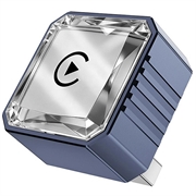 Q1BVS Diamantformet 4-i-1 trådløs CarPlay/Android Auto-adapter - Safir / Sølv