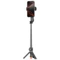 Q34 AI Anti-Shake Selfie-stang med gimbal-stabilisator og RGB-skønhedslys - Sort