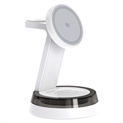Q36 3-i-1 magnetisk trådløs opladningsholder - hvid
