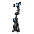 Q37 AI-gimbal-stabiliseret selfiestang med RGB-skønhedslys - sort