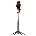 Q37 AI-gimbal-stabiliseret selfiestang med RGB-skønhedslys - sort
