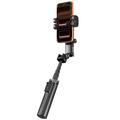 Q37 AI-gimbal-stabiliseret selfiestang med RGB-skønhedslys - sort