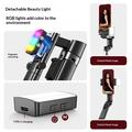 Q37 AI-gimbal-stabiliseret selfiestang med RGB-skønhedslys - sort
