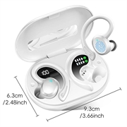 Q38 trådløse sportsøretelefoner med ørekrog - hvid