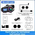 Q58Max motorcykelhjelm med Bluetooth-intercom-headset og FM-radio - rækkevidde på 500m