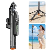 Q625 Bluetooth AI-sporing quad-tripod / selfie-stang - 1.83m - Sort