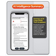Q70A Smart AI-stemmeoptager med ChatGPT-transskription og oversættelse