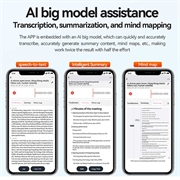 Q70A Smart AI-stemmeoptager med ChatGPT-transskription og oversættelse - 32 GB