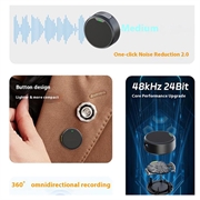 Q8 Magnetic Clip-on trådløs mikrofon med USB-C-modtager - 2 stk. - Sort