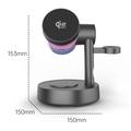 QI2.2 25W magnetisk trådløs opladningsstation med Bluetooth-højttaler og RGB