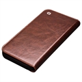 Qialino Classic iPhone 13 Læderpung Taske - Brun