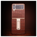 Qialino Croco Samsung Galaxy Z Flip4 Læder Dækket Cover