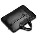 Qialino Laptop-taske i ægte læder - 13" - Sort