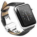 Apple Watch Series 7/SE/6/5/4/3/2/1 Qialino Læder Armbånd - 45mm/44mm/42mm - Sort