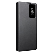 Samsung Galaxy S25 Ultra Qialino Smart View Flip Lædercover - Sort