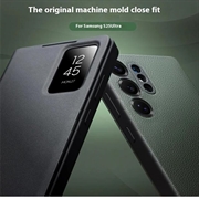 Samsung Galaxy S25 Ultra Qialino Smart View Flip Lædercover - Sort