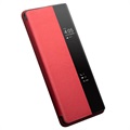 Qialino Smart View Huawei Mate 40 Pro Flip Lædercover - Rød