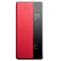 Qialino Smart View Huawei Mate 40 Pro Flip Lædercover - Rød