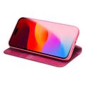 Qialino iPhone 15 Pro Max Læderpung - Krokodille - Hot Pink