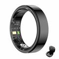 R02S Smart Ring med sundhedsovervågning - Størrelse: 7 - Sort