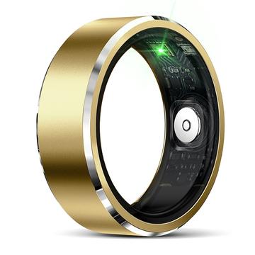 R5 Smart Ring i aluminiumslegering med opladningsetui - Størrelse: 12/21.5mm - Guld