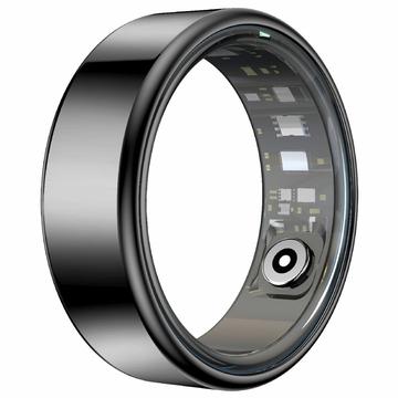 R99 Fitness & Wellness Smart Ring med opladningsetui - Størrelse: 10/19.9mm - Sort