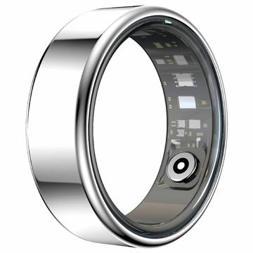 R99 Fitness & Wellness Smart Ring med opladningsetui - Størrelse: 7/17.4mm - Sølv