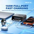 RELIFE Q8 165W GaN-hurtigoplader - 4xUSB-C / 1xUSB-A - Grå