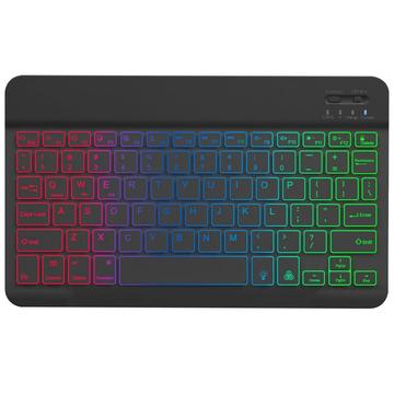 RGB-030 10-tommer trådløst Bluetooth-tastatur med RGB-baggrundsbelysning - US Layout - sort