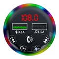 RGB LED Bluetooth FM Transmitter / Billader F13 med 2x USB