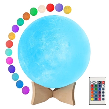 RGB LED Månelampe / Nattelys YK2302 - 15cm, 1000mAh