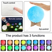 RGB LED Månelampe / Nattelys YK2302 - 15cm, 1000mAh