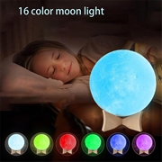 RGB LED Månelampe / Nattelys YK2302 - 15cm, 1000mAh