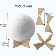 RGB LED Månelampe / Nattelys YK2302 - 15cm, 1000mAh