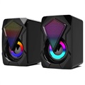 RGB Stereo Gaming Højttalere X2 - 2x3W - Sort