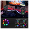 RGB Stereo Gaming Højttalere X2 - 2x3W - Sort