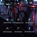 ROCKBROS Q3 Sensing Auto On/Off Cykellygte Cykelbaglygte Vandtæt USB LED Cykellygte til natkørsel - Sort