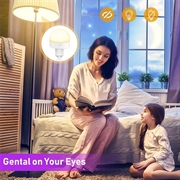 Genopladelig pære m. RGB og fjernbetjening - E27 - 2 stk.