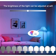 Genopladelig pære m. RGB og fjernbetjening - E27 - 2 stk.