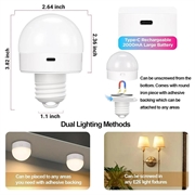 Genopladelig pære m. RGB og fjernbetjening - E27 - 2 stk.