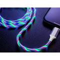 Reekin LED Flydende RGB 3-i-1-kabel - MicroUSB, Lightning, USB-C - 1m