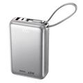 Remax AS-182-45 20000mAh powerbank med USB-C- og Lightning-kabler - 45W