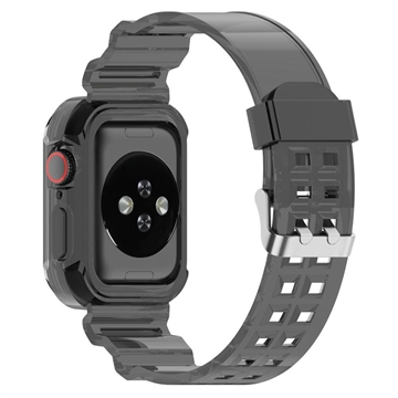 Apple Watch Series 11/10 Udskiftning af Silikonestrop med Integreret Ramme - 42mm - Gennemsigtig sort